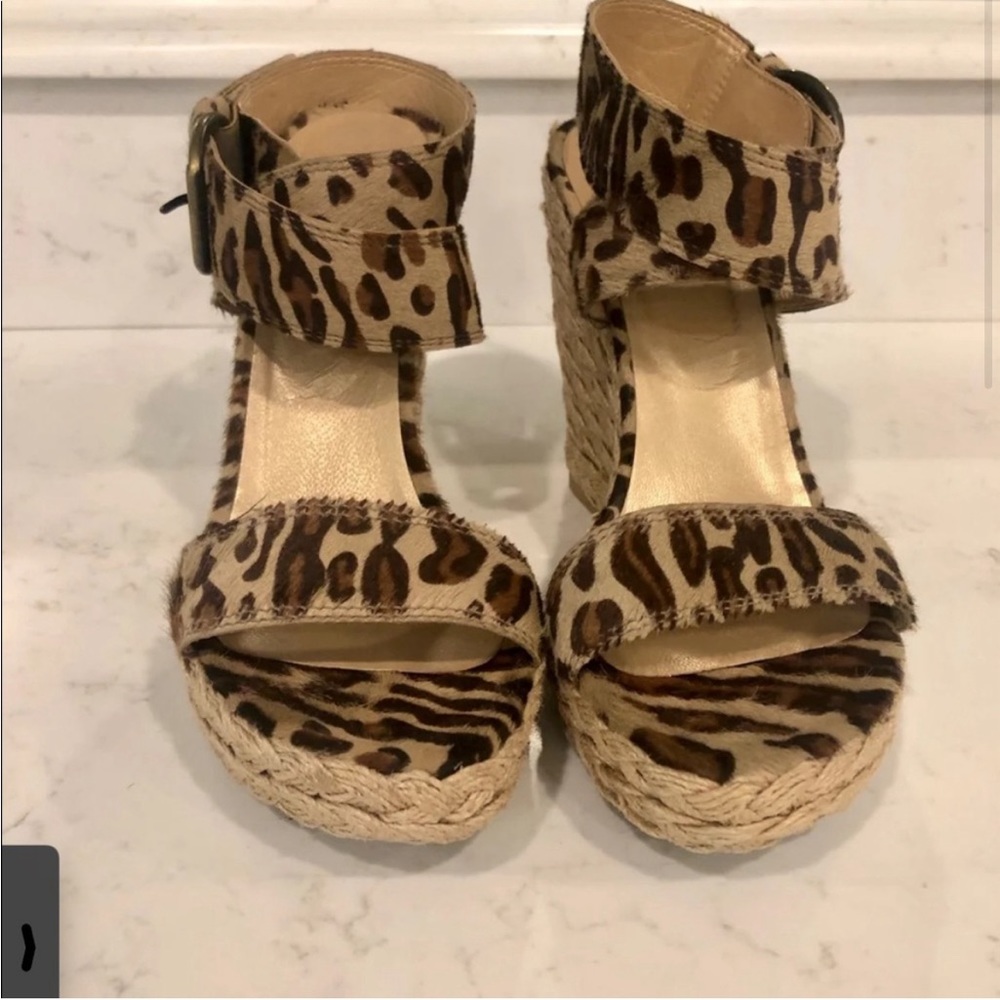 Stuart Weitzman cheetah wedges